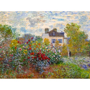 Claude Monet, The Artist&#39;s Garden in Argenteuil, 1873 | Art Print | Canvas Print | Fine Art Poster | Art Reproduction | Archival Giclee