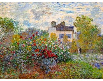 Claude Monet, The Artist's Garden in Argenteuil, 1873 | Art Print | Canvas Print | Fine Art Poster | Art Reproduction | Archival Giclee