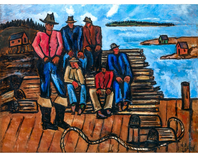 Marsden Hartley, Lobster Fishermen, 1941 | Art Print | Canvas Print | Fine Art Poster | Art Reproduction | Archival Giclee | Gift Wrapped