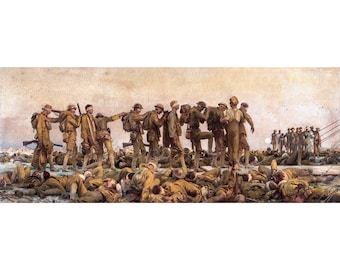 John Singer Sargent, Gassed, 1914 | Art Print | Canvas Print | Fine Art Poster | Art Reproduction | Archival Giclee | Gift Wrapped