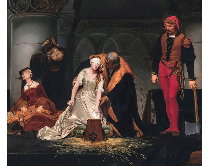 Paul Delaroche, The Execution of Lady Jane Grey, 1833 | Art Print | Canvas Print | Fine Art Poster | Art Reproduction | Archival Giclee