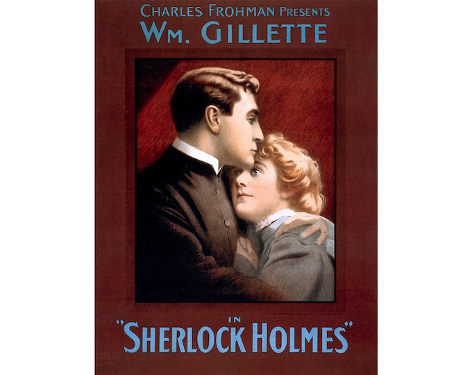 Sherlock Holmes, Wm Gillette, Charles Frohman | Art Print | Canvas Print | Fine Art Poster | Art Reproduction | Archival Giclee | Gift Wrap