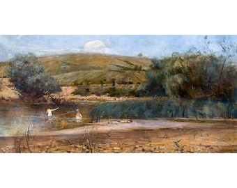Charles Conder, The Yarra, Heidelberg, 1890 | Art Print | Canvas Print | Fine Art Poster | Art Reproduction | Archival Giclee | Gift Wrapped