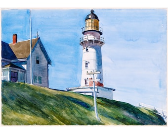 Edward Hopper, Light at Two Lights, 1927 | Art Print | Canvas Print | Fine Art Poster | Art Reproduction | Archival Giclee | Gift Wrapped