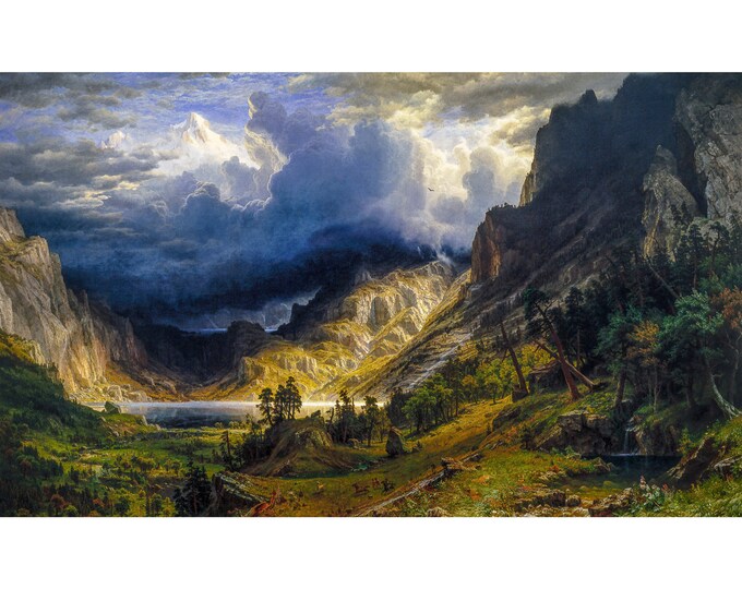 Albert Bierstadt, A Storm in the Rocky Mountains, Mt. Rosalie, 1866 | Art Print | Canvas Print | Fine Art Poster | Art Reproduction