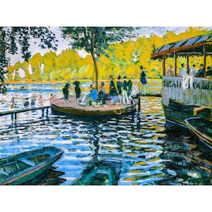 Claude Monet, La Grenouillère,1869 | Art Print | Canvas Print | Fine Art Poster | Art Reproduction | Archival Giclee | Gift Wrapped