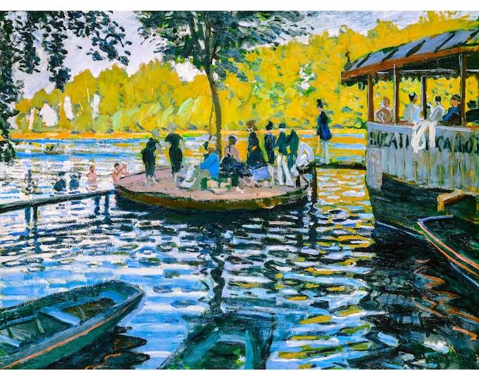 Claude Monet, La Grenouillère,1869 | Art Print | Canvas Print | Fine Art Poster | Art Reproduction | Archival Giclee | Gift Wrapped