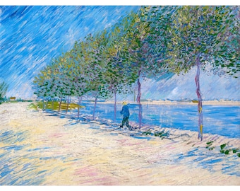 Van Gogh, By the Seine, 1887 | Art Print | Canvas Print | Fine Art Poster | Art Reproduction | Archival Giclee | Gift Wrapped