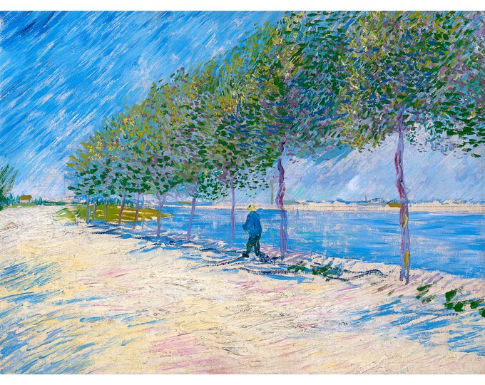 Van Gogh, By the Seine, 1887 | Art Print | Canvas Print | Fine Art Poster | Art Reproduction | Archival Giclee | Gift Wrapped