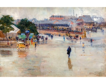 Arthur Streeton, The Railway Station, Redfern, 1893 | Art Print | Canvas Print | Fine Art Poster | Art Reproduction | Archival Giclee | Gift