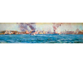 Arthur Streeton, View of Sydney Cove, 1894 | Art Print | Canvas Print | Fine Art Poster | Art Reproduction | Archival Giclee | Gift Wrapped