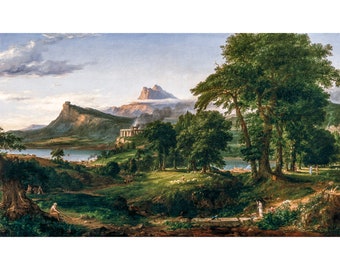 Thomas Cole, The Course of Empire The Arcadian, 1836 | Art Print | Canvas Print | Fine Art Poster | Art Reproduction | Archival Giclee