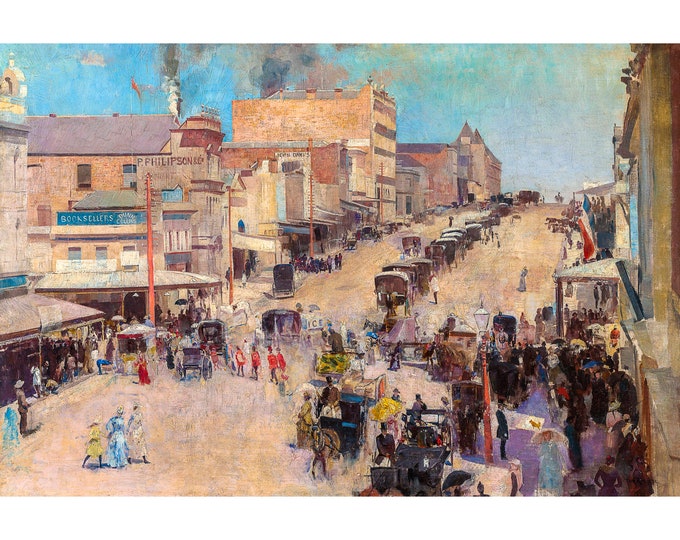 Tom Roberts, Bourke Street, 1886 | Art Print | Canvas Print | Fine Art Poster | Art Reproduction | Archival Giclee | Gift Wrapped