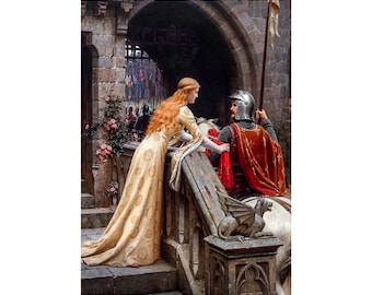 Edmund Leighton, God Speed, 1911 | Art Print | Canvas Print | Fine Art Poster | Art Reproduction | Archival Giclee | Gift Wrapped