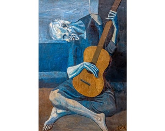 Picasso, The Old Guitarist, 1904 | Art Print | Canvas Print | Fine Art Poster | Art Reproduction | Archival Giclee | Gift Wrapped