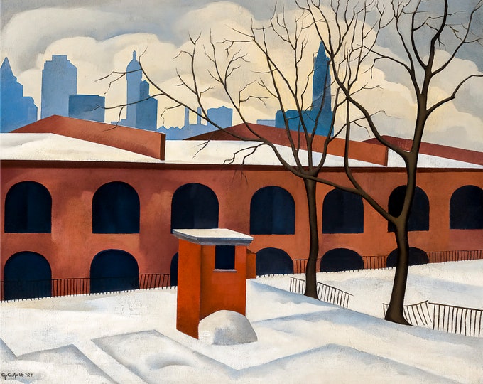 George Ault, View from Brooklyn, 1927 | Art Print | Canvas Print | Fine Art Poster | Art Reproduction | Archival Giclee | Gift Wrapped