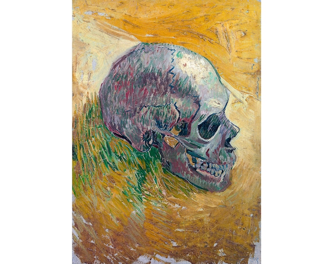 Van Gogh, Skull, 1887 | Art Print | Canvas Print | Fine Art Poster | Art Reproduction | Archival Giclee | Gift Wrapped