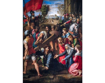 Raphael, Christ Falling on the Way to Calvary, 1516 | Art Print | Canvas Print | Fine Art Poster | Art Reproduction | Archival Giclee | Gift