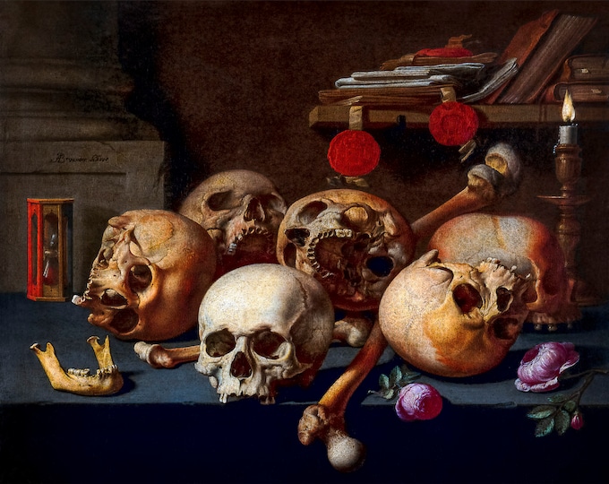 Aelbert Jansz van der Schoor, Vanitas still life, 1640 | Art Print | Canvas Print | Fine Art Poster | Art Reproduction | Archival Giclee
