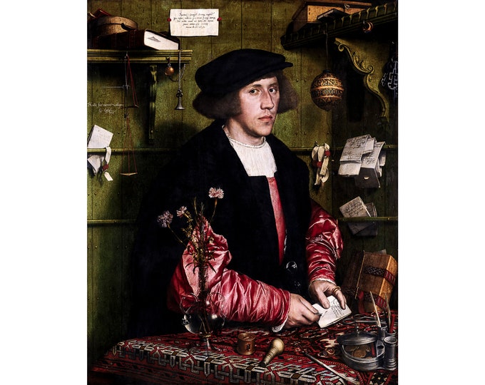 Hans Holbein, The Merchant Georg Gisze, 1532 | Art Print | Canvas Print | Fine Art Poster | Art Reproduction | Archival Giclee | Gift Wrap