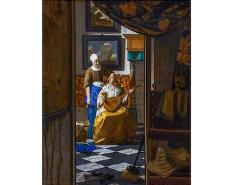 Vermeer, The Love Letter, 1669 | Art Print | Canvas Print | Fine Art Poster | Art Reproduction | Archival Giclee | Gift Wrapped