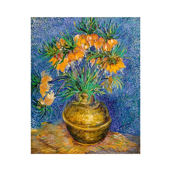 Van Gogh, Imperial Fritillaries in a Copper Vase, 1887 | Art Print | Canvas Print | Fine Art Poster | Art Reproduction | Archival Giclee