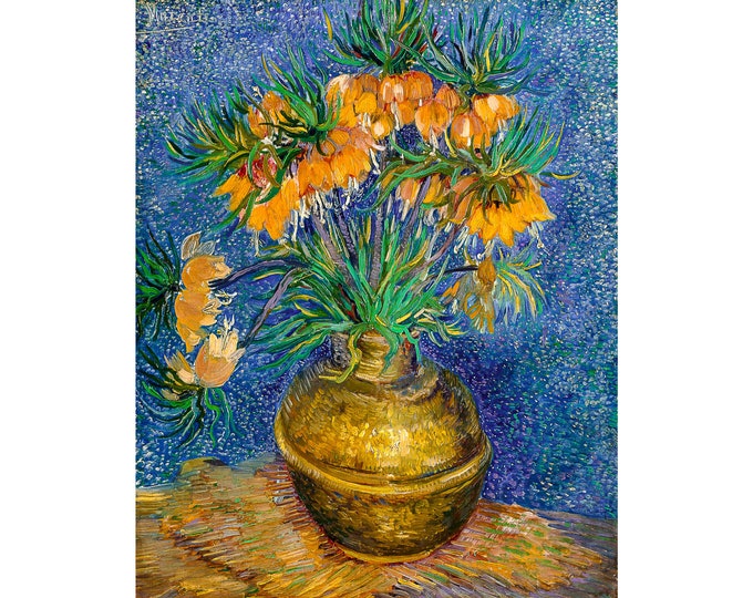 Van Gogh, Imperial Fritillaries in a Copper Vase, 1887 | Art Print | Canvas Print | Fine Art Poster | Art Reproduction | Archival Giclee