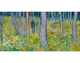 Van Gogh, Couple Walking in the Trees, 1889 | Art Print | Canvas Print | Fine Art Poster | Art Reproduction | Archival Giclee | Gift Wrapped
