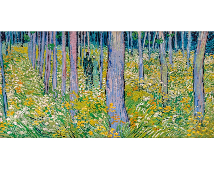 Van Gogh, Couple Walking in the Trees, 1889 | Art Print | Canvas Print | Fine Art Poster | Art Reproduction | Archival Giclee | Gift Wrapped