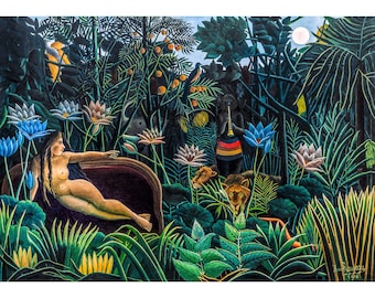 Henri Rousseau, The Dream, 1910 | Art Print | Canvas Print | Fine Art Poster | Art Reproduction | Archival Giclee | Gift Wrapped