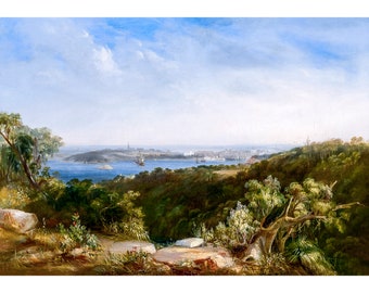 Conrad Martens, View of Sydney Harbour showing Sydney Cove, 1852 | Art Print | Canvas Print | Fine Art Poster | Art Reproduction | Archival