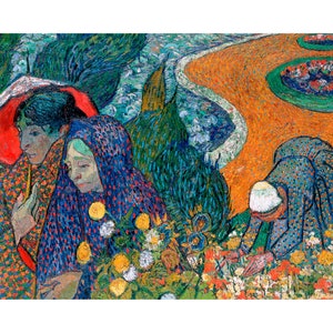 Van Gogh, Memory of the Garden at Etten, Ladies of Arles, 1888 | Art Print | Canvas Print | Fine Art Poster | Art Reproduction | Archival