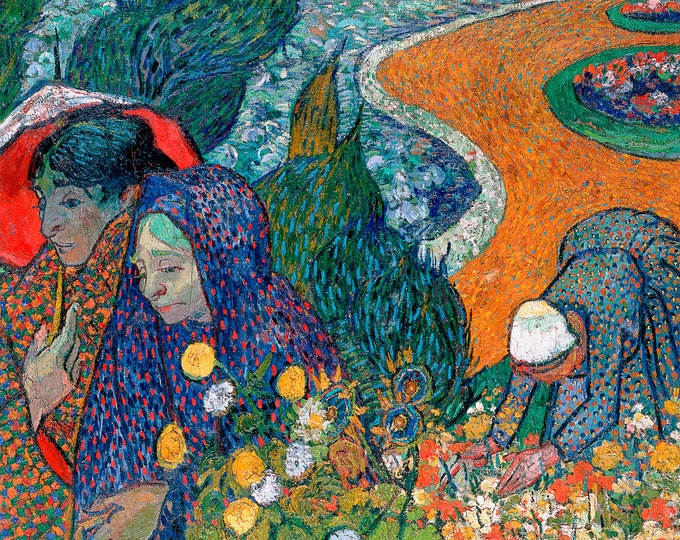 Van Gogh, Memory of the Garden at Etten, Ladies of Arles, 1888 | Art Print | Canvas Print | Fine Art Poster | Art Reproduction | Archival