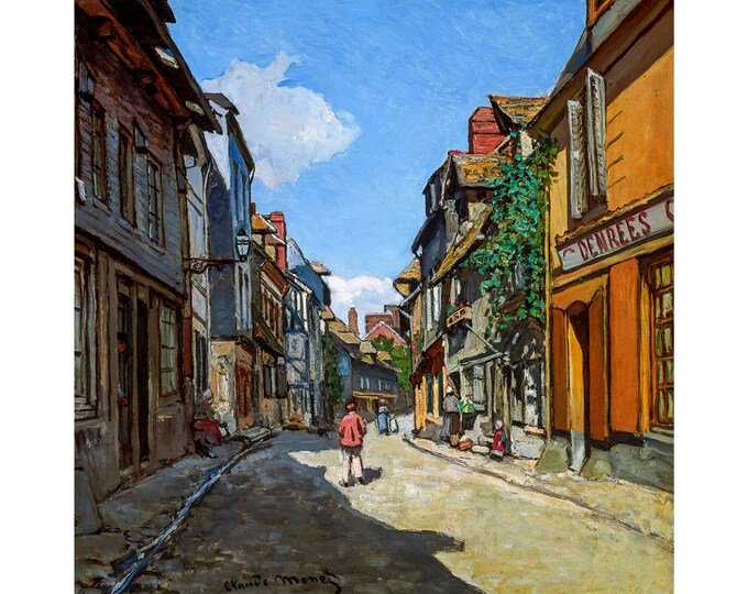 Claude Monet, Rue de la Bavole, Honfleur, 1864 | Art Print | Canvas Print | Fine Art Poster | Art Reproduction | Archival Giclee | Gift