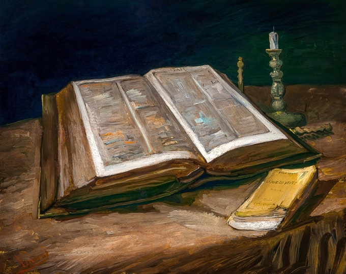 Van Gogh, Still Life with Bible, 1885 | Art Print | Canvas Print | Fine Art Poster | Art Reproduction | Archival Giclee | Gift Wrapped