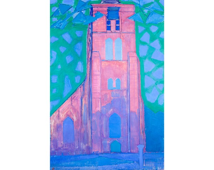 Piet Mondrian, Zeeuwsche Church Tower, 1911 | Art Print | Canvas Print | Fine Art Poster | Art Reproduction | Archival Giclee | Gift Wrapped
