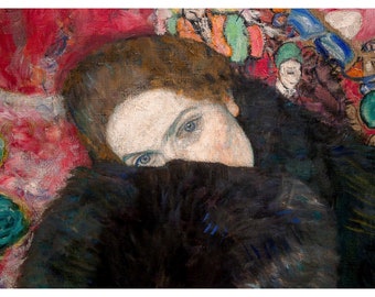Gustav Klimt, Lady with a Muff, 1916 | Art Print | Canvas Print | Fine Art Poster | Art Reproduction | Archival Giclee | Gift Wrapped