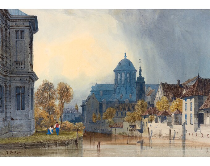 Thomas Shotter Boys, A View of the Church of Our Lady of Hanswijk, Mechelen, 1831 | Art Print | Canvas Print | Fine Art Poster | Art