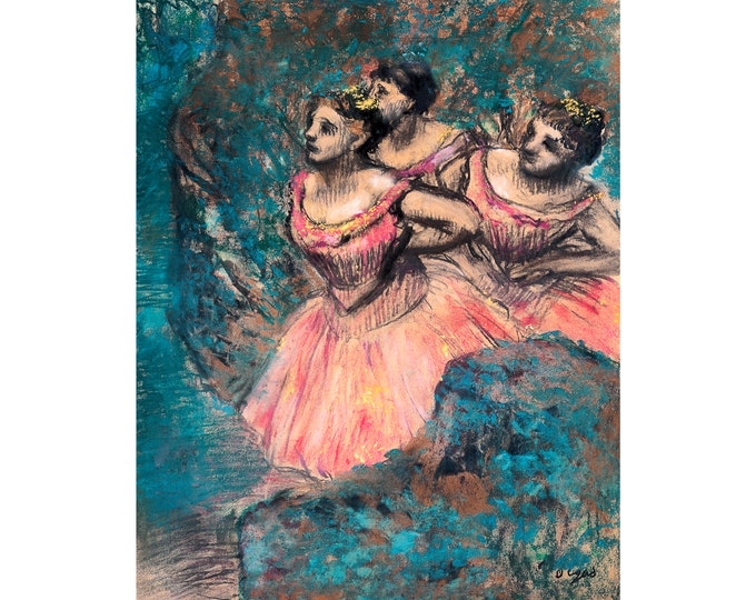 Edgar Degas, Three Dancers in Red Costume, 1896 | Art Print | Canvas Print | Fine Art Poster | Art Reproduction | Archival Giclee | Gift