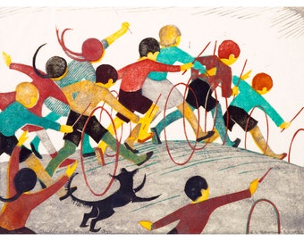 Ethel Spowers, Children’s Hoops, 1936 | Art Print | Canvas Print | Fine Art Poster | Art Reproduction | Archival Giclee | Gift Wrapped