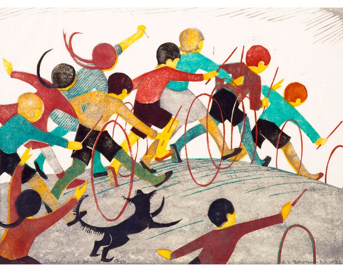 Ethel Spowers, Children’s Hoops, 1936 | Art Print | Canvas Print | Fine Art Poster | Art Reproduction | Archival Giclee | Gift Wrapped