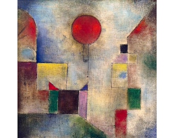 Paul Klee, Red Balloon, 1922 | Art Print | Canvas Print | Fine Art Poster | Art Reproduction | Archival Giclee | Gift Wrapped