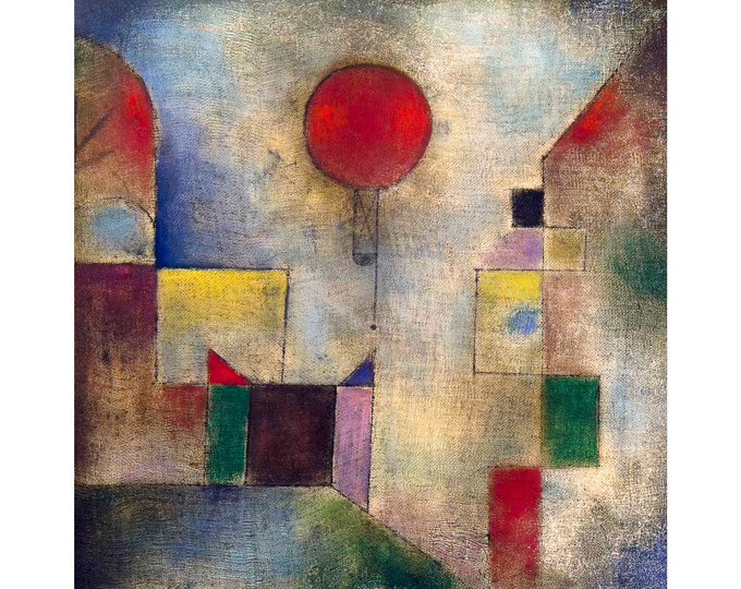 Paul Klee, Red Balloon, 1922 | Art Print | Canvas Print | Fine Art Poster | Art Reproduction | Archival Giclee | Gift Wrapped