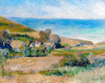 Renoir, View of the Seacoast near Wargemont in Normandy, 1880 | Art Print | Canvas Print | Fine Art Poster | Art Reproduction | Archival