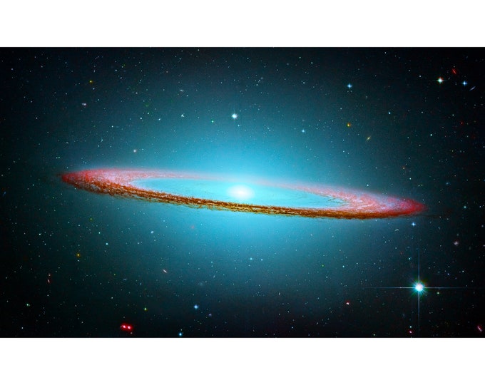 Sombrero Galaxy Infrared, NASA Space Art | Art Print | Canvas Print | Fine Art Poster | Art Reproduction | Archival Giclee | Gift Wrapped
