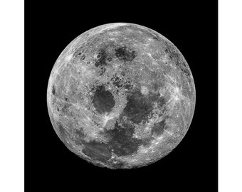 The Moon, NASA Space Art, Lunar Art | Art Print | Canvas Print | Fine Art Poster | Art Reproduction | Archival Giclee | Gift Wrapped