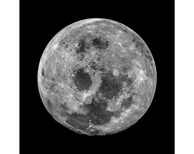 The Moon, NASA Space Art, Lunar Art | Art Print | Canvas Print | Fine Art Poster | Art Reproduction | Archival Giclee | Gift Wrapped