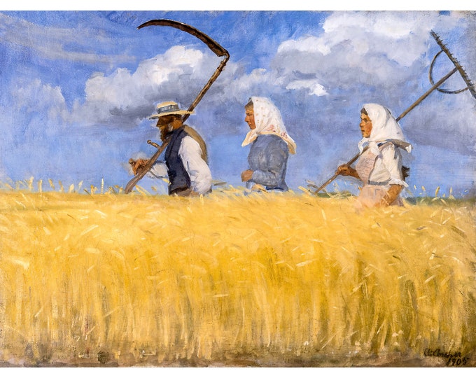 Anna Ancher, Harvesters, 1905 | Art Print | Canvas Print | Fine Art Poster | Art Reproduction | Archival Giclee | Gift Wrapped
