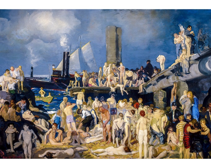 George Bellows, River Front, 1915 | Art Print | Canvas Print | Fine Art Poster | Art Reproduction | Archival Giclee | Gift Wrapped