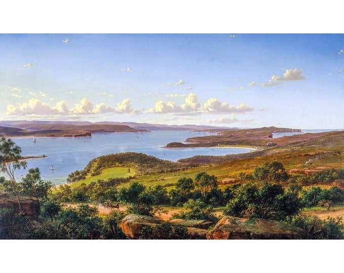 Eugene von Guerard, Sydney Heads, 1865 | Art Print | Canvas Print | Fine Art Poster | Art Reproduction | Archival Giclee | Gift Wrapped